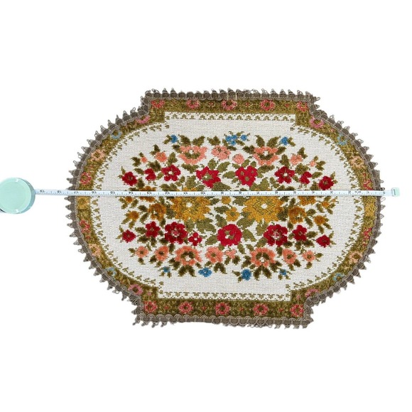 Group Muylle Belgium Tapestry Placemat Doily-Rectangle 17.5 x 13 Chenille VTG - Picture 5 of 11